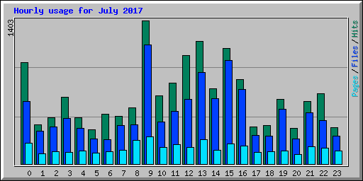 Hourly usage for July 2017